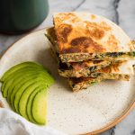White Cheddar, Sausage, Kale Breakfast Quesadilla | The Kitchen Paper