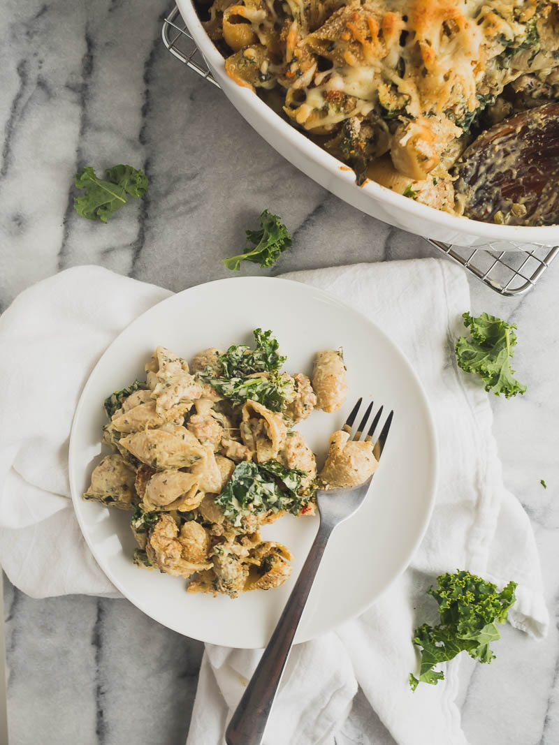 Spicy Sausage, Spinach, & Kale Baked Pasta | The Kitchen Paper