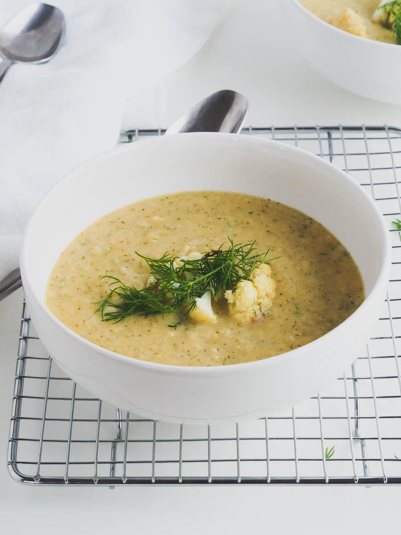 Dill Roasted Cauliflower Soup | The Kitchen Paper