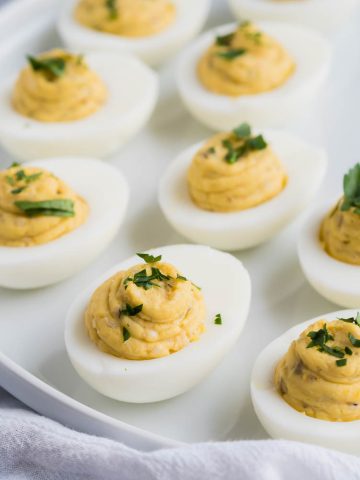 Green Chile & Cheese Deviled Eggs | The Kitchen Paper