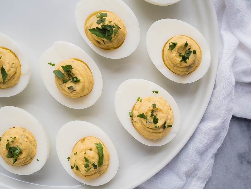 Green Chile & Cheese Deviled Eggs | The Kitchen Paper