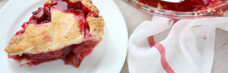 Raspberry Rhubarb Pie with Cream Cheese Crust