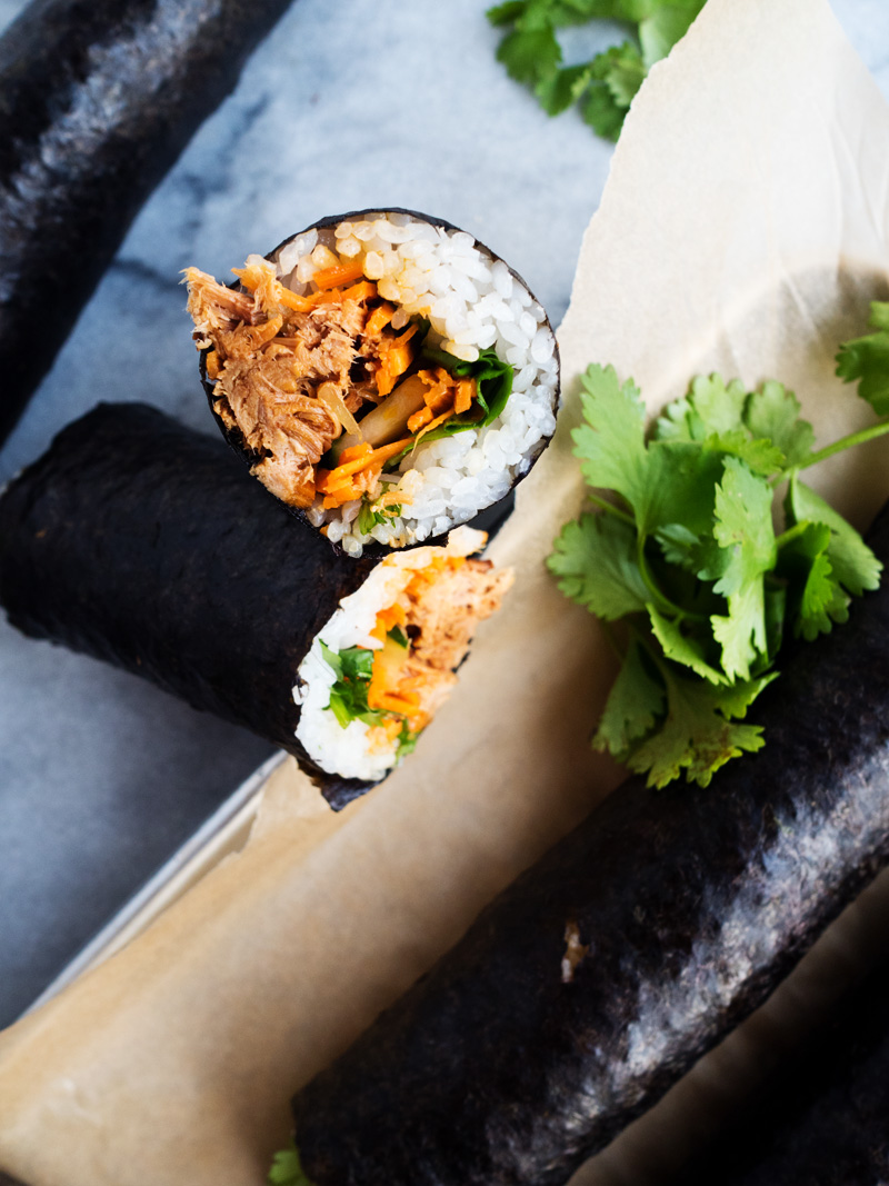 Korean Pulled Pork Nori Rolls | The Kitchen Paper