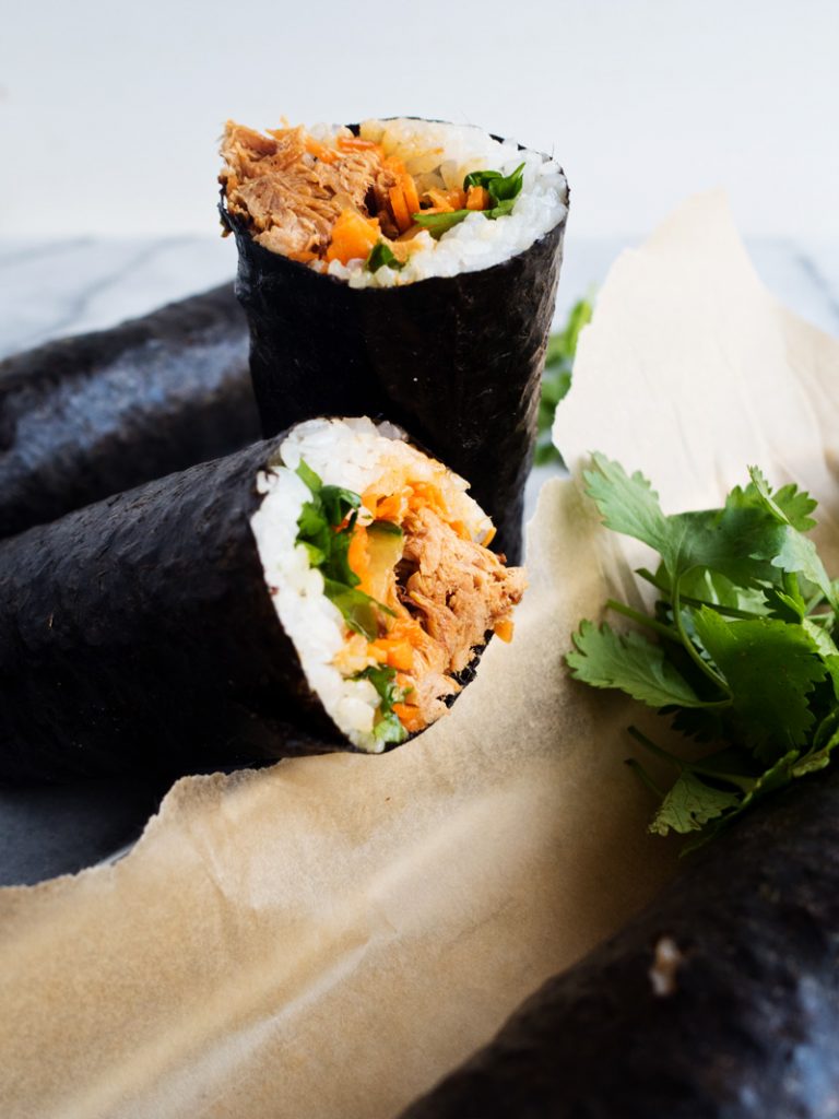 Korean Pulled Pork Nori Rolls | The Kitchen Paper