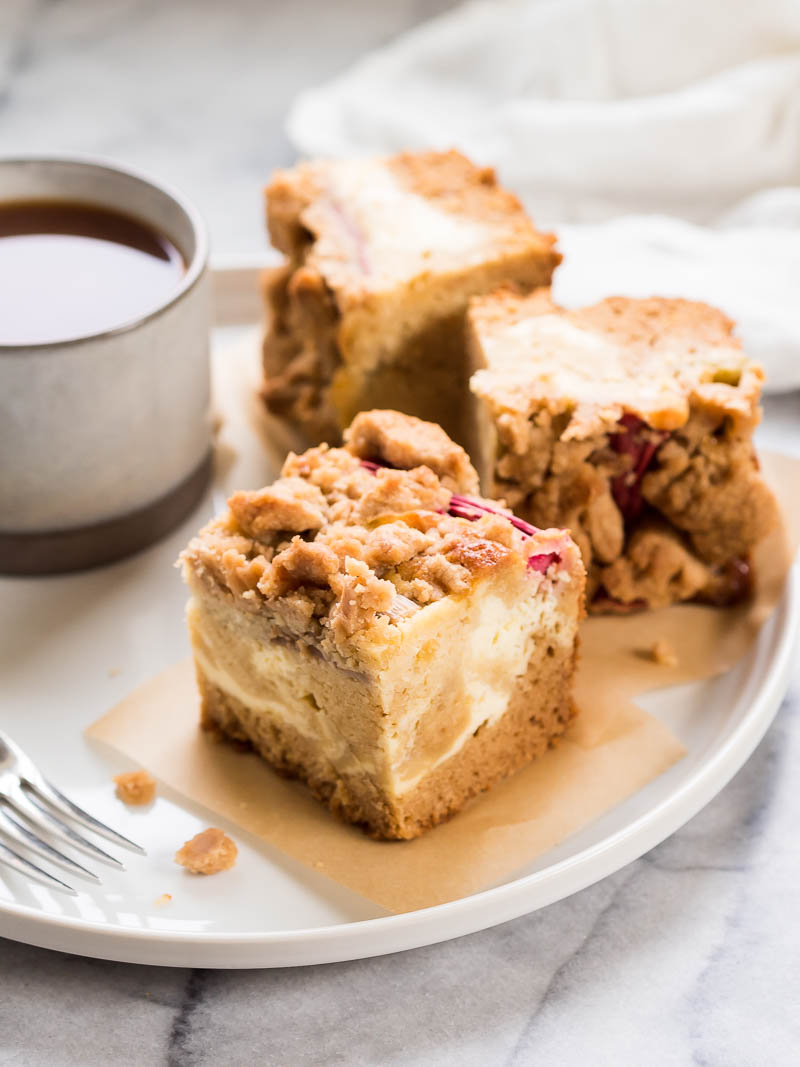 Rhubarb Cream Cheese Coffee Cake | The Kitchen Paper