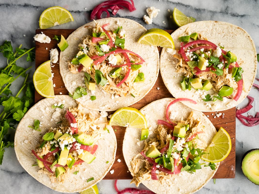 Slow Cooker Green Curry Chicken Tacos | The Kitchen Paper