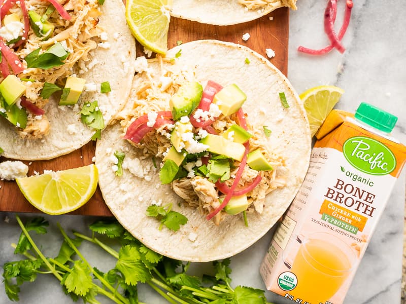 Slow Cooker Green Curry Chicken Tacos | The Kitchen Paper