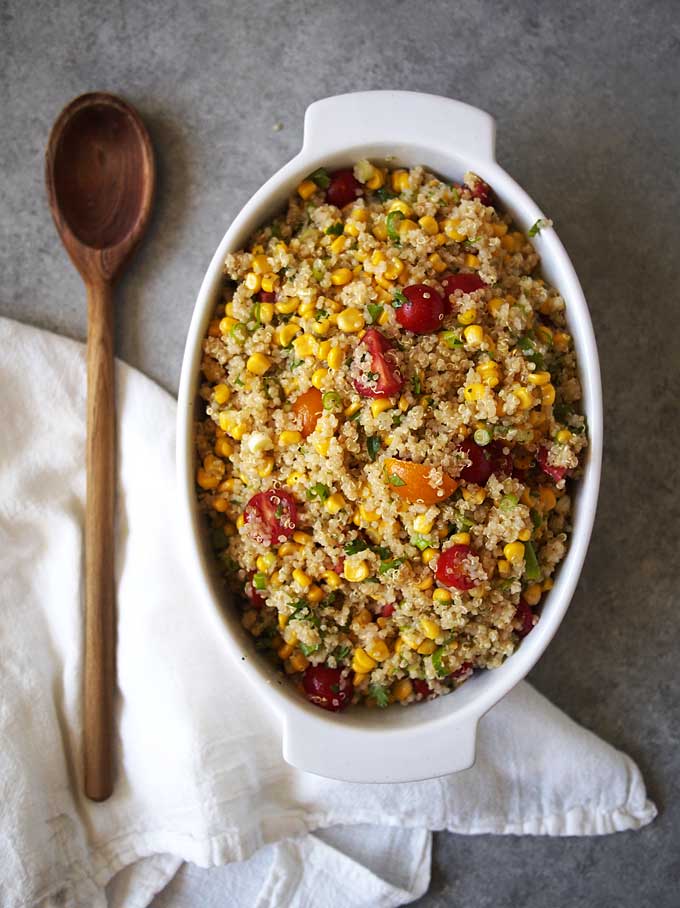 Summer Corn Quinoa Salad Recipe | thekitchenpaper.com